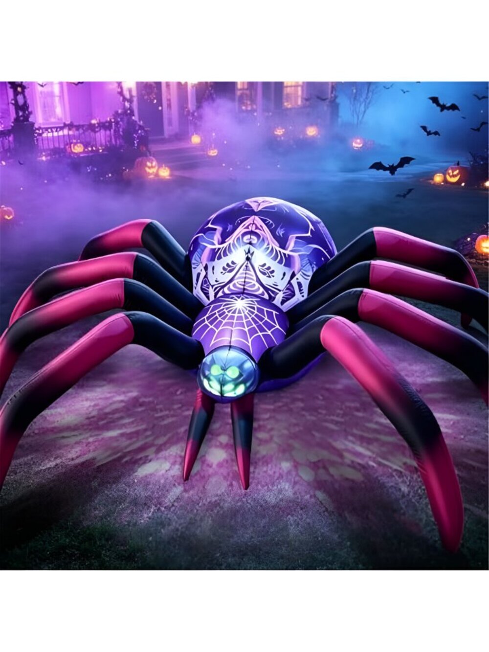 8FT Halloween Inflatable Decorations Spider, Build-in LED Lights Holiday Blow - Picture 3 of 6